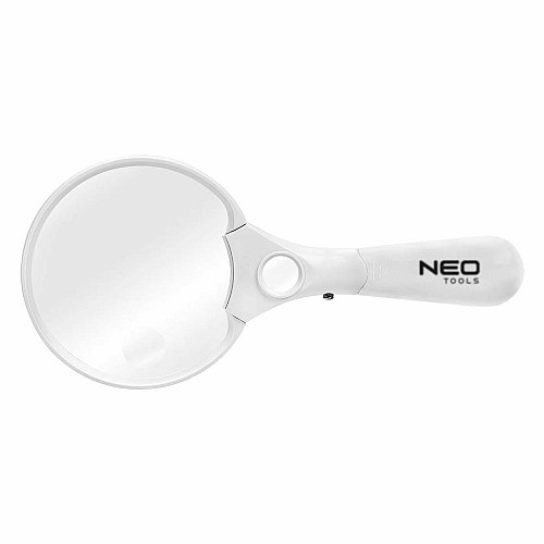 Увеличительное стекло Neo Tools, лупа, D110мм, 3 степени увеличения, LED подсветка
