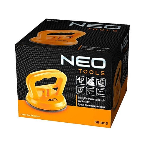 Присоска вакуумная Neo Tools, одинарная, пластиковый корпус, D120мм, 40кг