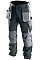Брюки рабочие Tolsen, усиленная ткань, плотность 260 г/м2, усиленный шов, XXL(56), черно-серый