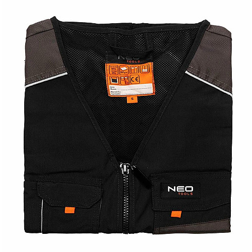 Жилет робочий Neo Tools HD, посилення тканиною Oxford, потрійний шов, S(48), сірий