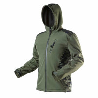 Куртка рабочая Neo Tools Camo, материал Softshell, подкладка флис, ветро и водонепроницаемая, капюшон, XXL(56), оливковый