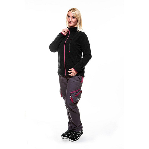 Кофта рабочая Neo Tools Woman Line, флисовая, 300г/м кв, на молнии, XL(42), черный