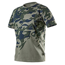 Футболка робоча Neo Tools Camo, 100% бавовна, візерунок моро, XXL(56), оливковий