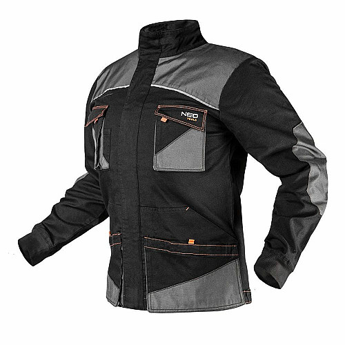 Куртка рабочая Neo Tools HD Slim, усиление тканью Oxford, XXL(56), черно-серый