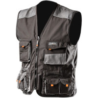 Жилет робочий Neo Tools HD, посилення тканиною Oxford, потрійний шов, S(48), сірий