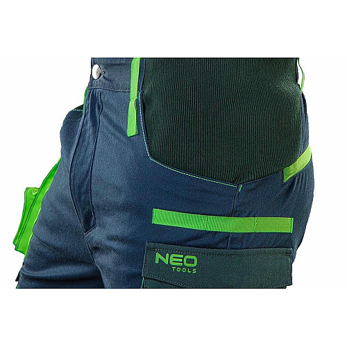 Брюки рабочие Neo Tools Premium, усиление тканью Cordura, отсек для наколенников, L(52), синий