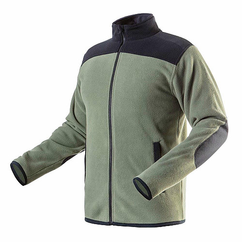 Кофта рабочая Neo Tools Camo, флисовая, 300г/м кв, усиление тканью Oxford, на молнии, S(48), оливковое