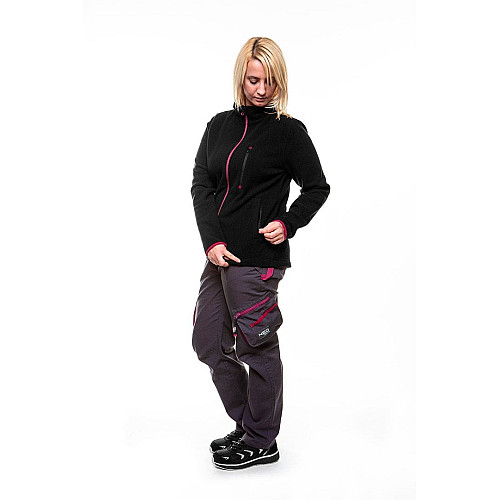 Кофта рабочая Neo Tools Woman Line, флисовая, 300г/м кв, на молнии, XL(42), черный
