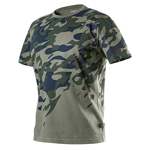 Футболка робоча Neo Tools Camo, 100% бавовна, візерунок моро, XXL(56), оливковий