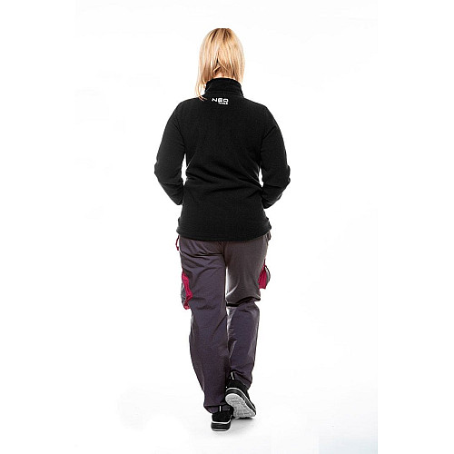 Кофта рабочая Neo Tools Woman Line, флисовая, 300г/м кв, на молнии, XL(42), черный