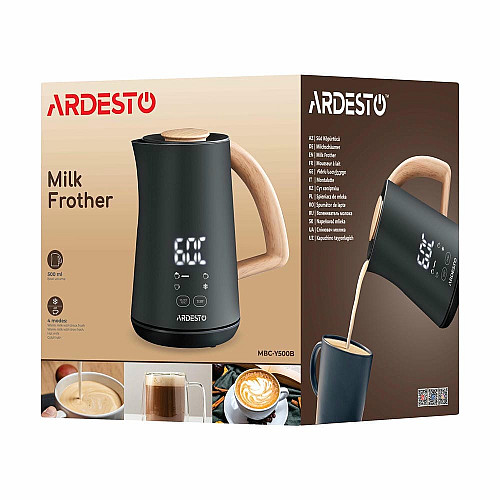 Вспенитель-подогреватель ARDESTO 500Вт, емкость резервуара-500мл, LED-дисплей, черный