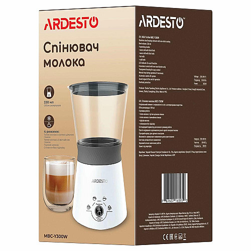Спінювач-підігрівач ARDESTO 300Вт, ємність резервуару-330мл, білий