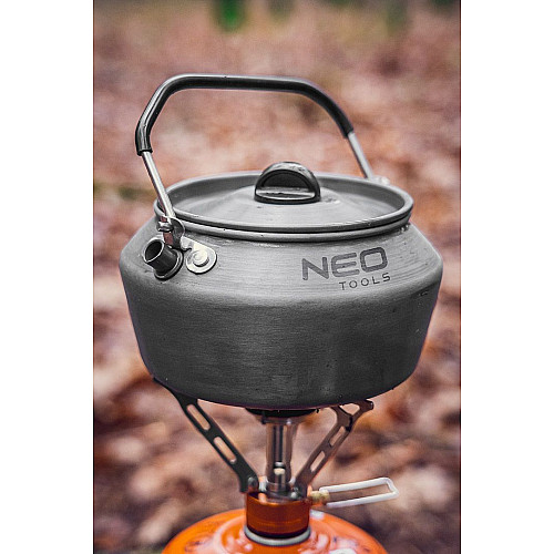 Чайник туристический Neo Tools, 0.8л, анодированный алюминий, складная рукоятка, сертификат LFGB, чехол, 0.19кг
