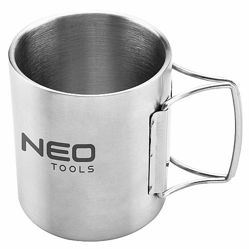 Кухоль туристичний Neo Tools, 320мл, складане руків'я, нержавіюча сталь, чохол, 0.15кг