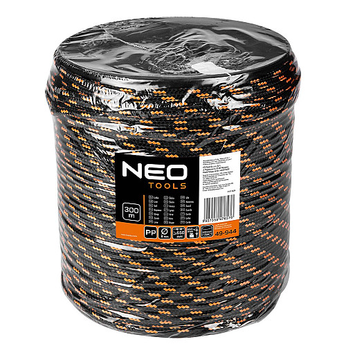 Шнур поліпропіленовий Neo Tools плетений 8мм 300м 8.9кг