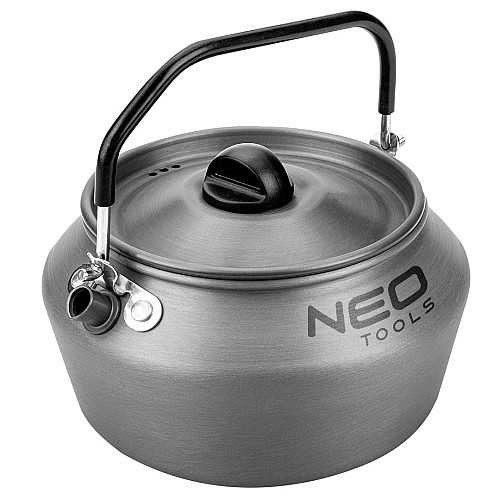 Чайник туристический Neo Tools, 0.8л, анодированный алюминий, складная рукоятка, сертификат LFGB, чехол, 0.19кг