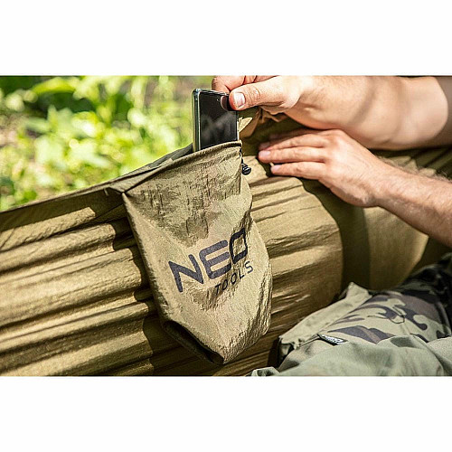Гамак Neo Tools, материал нейлон 210T, 330x140см, до 200кг, шнуры, сумка для переноски, зеленый