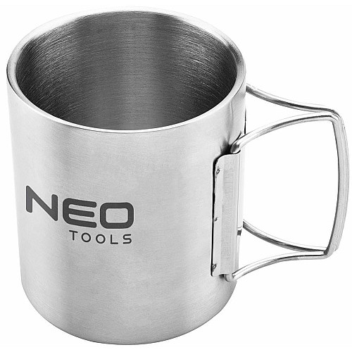 Кухоль туристичний Neo Tools, 320мл, складане руків'я, нержавіюча сталь, чохол, 0.15кг