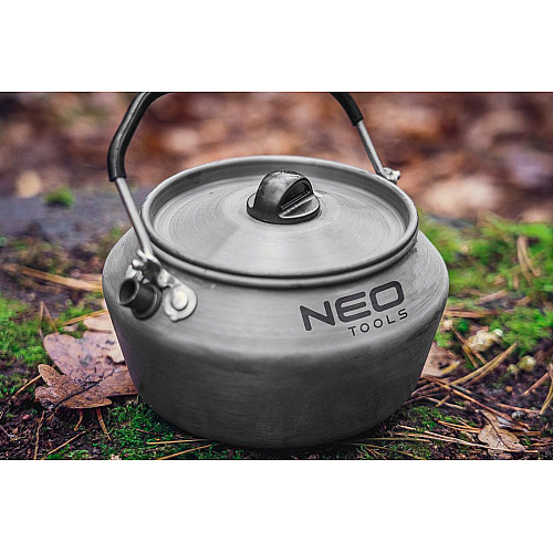 Чайник туристический Neo Tools, 0.8л, анодированный алюминий, складная рукоятка, сертификат LFGB, чехол, 0.19кг