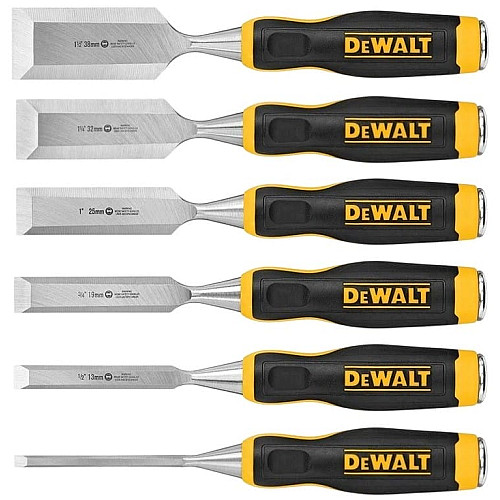 Стамеска DeWALT, 6-13-19-25-32-38мм, кейс набір 6шт