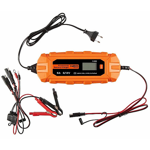 Зарядний пристрій Neo Tools, 6А/100Вт, 3-150А·год, для STD/AGM/GEL/LiFePO4