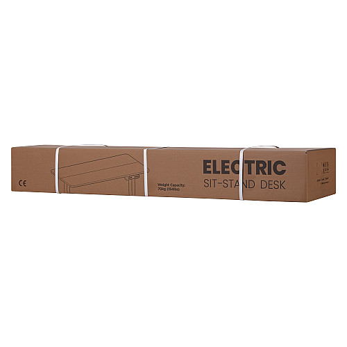Стіл комп’ютерний 2E CE120W, висота 72-120см, електропривод, стільниця 120x60см (білий), металева база (біла)