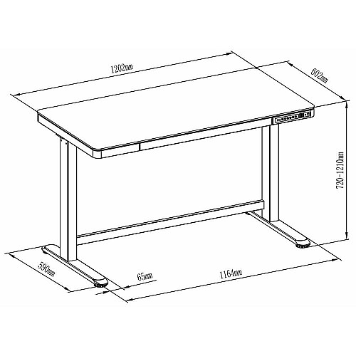 Стіл DIGITUS Electric Height Adjustable, 72-121cm, 3хUSB, білий