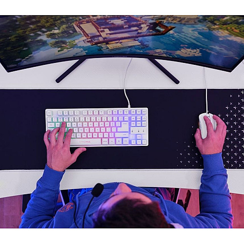 Стіл Trust GXT 709W LUMINUS, (120х74см), RGB, білий
