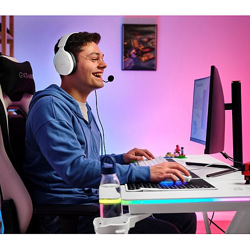 Стіл Trust GXT 709W LUMINUS, (120х74см), RGB, білий