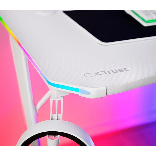 Стіл Trust GXT 709W LUMINUS, (120х74см), RGB, білий