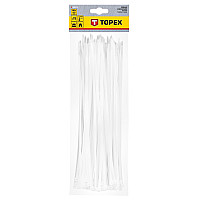 Хомут-стяжка TOPEX, пластик, 4.8х300мм, білий, 75шт