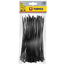 Хомут-стяжка TOPEX, пластик, 3.6х200мм, чорний, 100шт