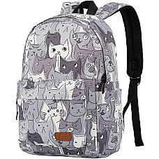Рюкзак 2Е, TeensPack Cats, сірий
