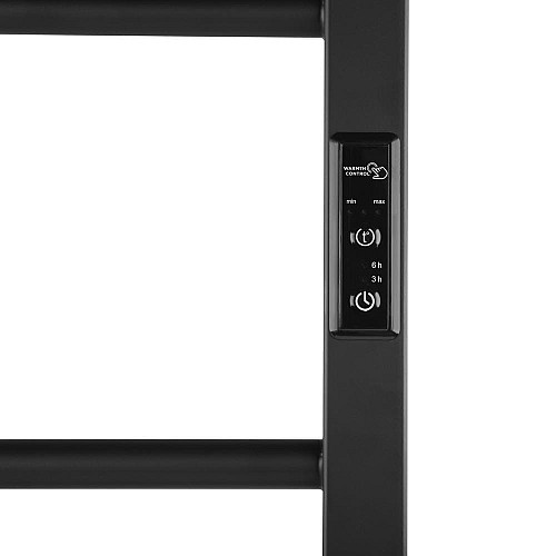 Полотенцесушитель ARDESTO электрический Square-TR K, 770x430х80мм, таймер-регулятор, сталь, черный матовый