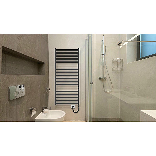 Полотенцесушитель Hygge Family электрический York, 1170х530х80мм, таймер-регулятор, сталь, черный матовый