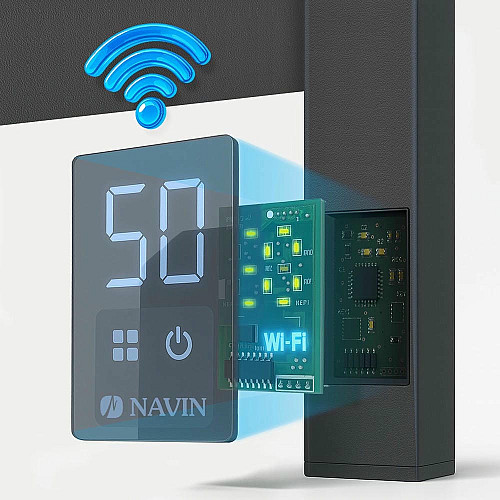 Полотенцесушитель Navin электрический Авангард, 1200х480х71мм, Wi-Fi, сталь, черный муар, правое подключение