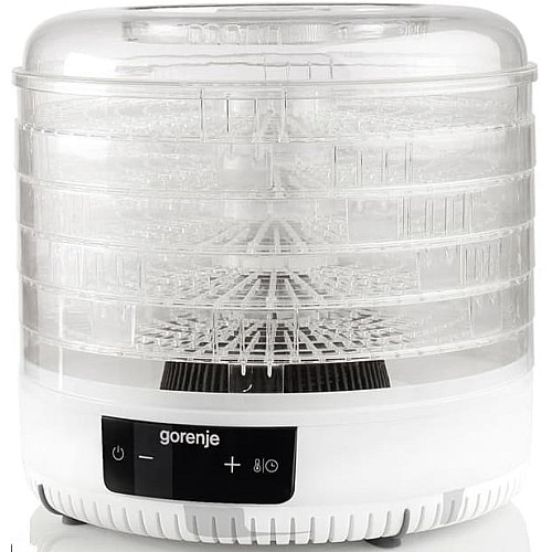 Сушилка для продуктов Gorenje 380Вт, поддонов – 5x2.8см, диаметр – 31см, макс – 70°С, алюминий, пластик, белый