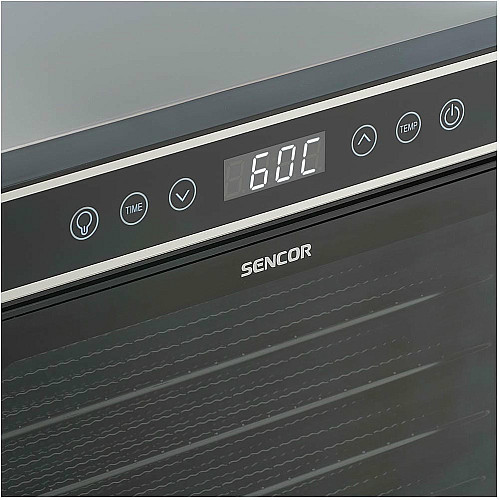 Сушилка для продуктов Sencor 600Вт, поддонов - 7x2.8см, диаметр - 30см, электронное управл., черный