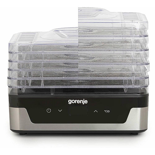 Сушарка для продуктів Gorenje 230Вт, піддонів - 5x2.8см, діаметр - 29см, макс - 75°С, електр.упр,білий