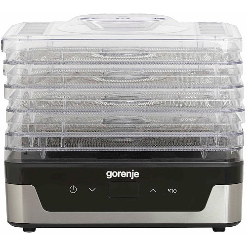 Сушарка для продуктів Gorenje 230Вт, піддонів - 5x2.8см, діаметр - 29см, макс - 75°С, електр.упр,білий