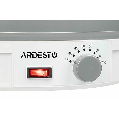 Сушарка для продуктів  ARDESTO FDB-5320, 245Вт, піддонів -5x3см, діаметр-32см, макс-70°С, рег.темп, пластик , білий