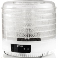 Сушарка для продуктів Gorenje 380Вт, піддонів - 5x2.8см, діаметр - 31см, макс - 70°С, алюміній, пластик, білий