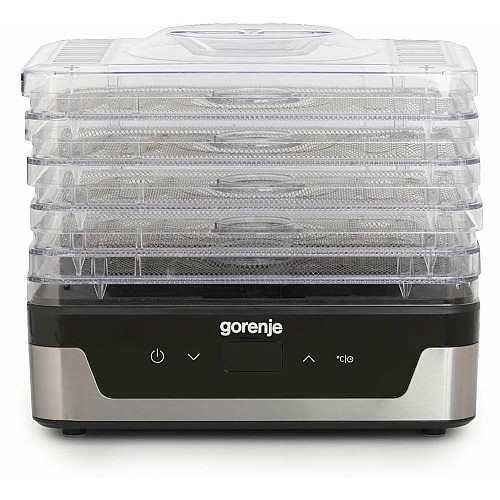 Сушарка для продуктів Gorenje 230Вт, піддонів - 5x2.8см, діаметр - 29см, макс - 75°С, електр.упр,білий