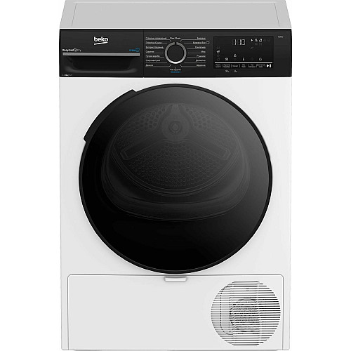 Сушильная машина Beko тепловой насос, 8кг, A++, 55см, дисплей, подсветка барабана, пар, белый