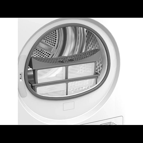 Сушильна машина Whirlpool тепловий насос, 9кг, A+++, 60см, дисплей, люк чорний, білий