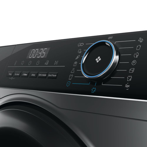 Сушильна машина Haier тепловий насос, 9кг, A+++, 59,5см, дисплей, пара, cріблястий