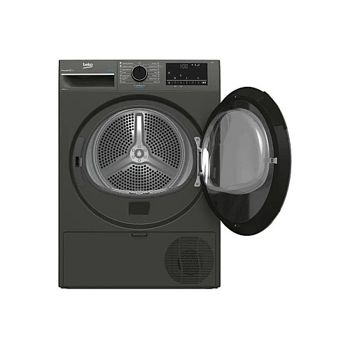 Сушильна машина Beko тепловий насос, 8кг, A++, 60см, дисплей, підсвітка барабану, сірий