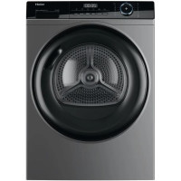 Сушильна машина Haier тепловий насос, 9кг, A+++, 59,5см, дисплей, пара, cріблястий