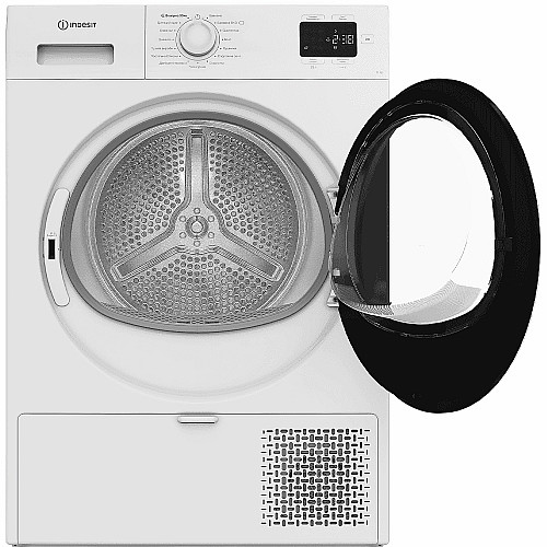 Сушильна машина Indesit тепловий насос, 8кг, A+, 54,5см, дисплей, білий