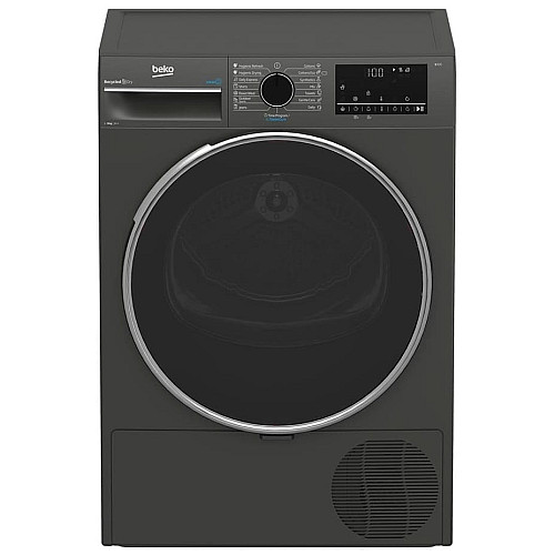 Сушильна машина Beko тепловий насос, 8кг, A++, 60см, дисплей, підсвітка барабану, сірий